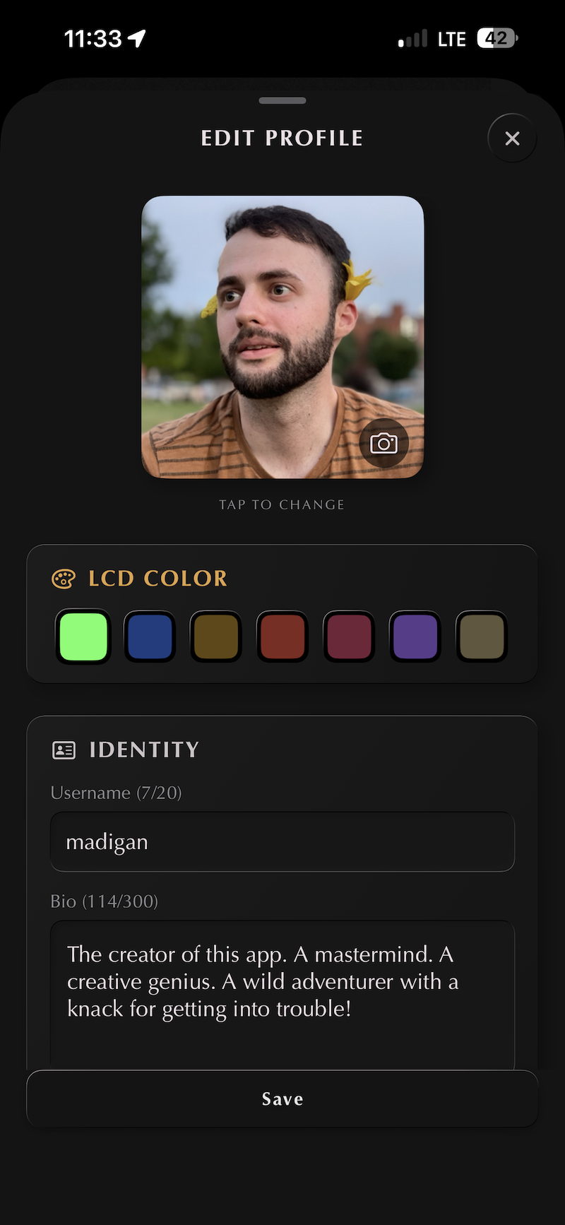 Editing a profile